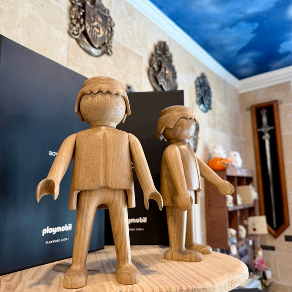 Figurine Playmobil grand modèle en chêne blanc européen Boyhood, objet décoratif haut de gamme