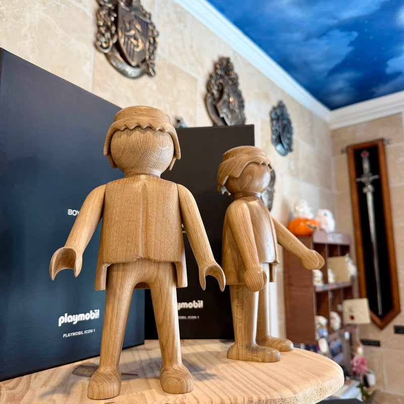 Figurine Playmobil grand modèle en chêne blanc européen Boyhood, objet décoratif haut de gamme