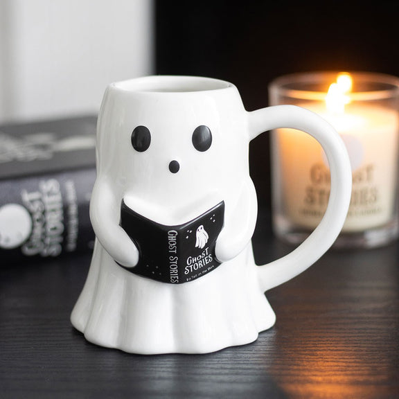 Mug fantôme lecteur Ghost Stories en relief, collection The Haunted Library