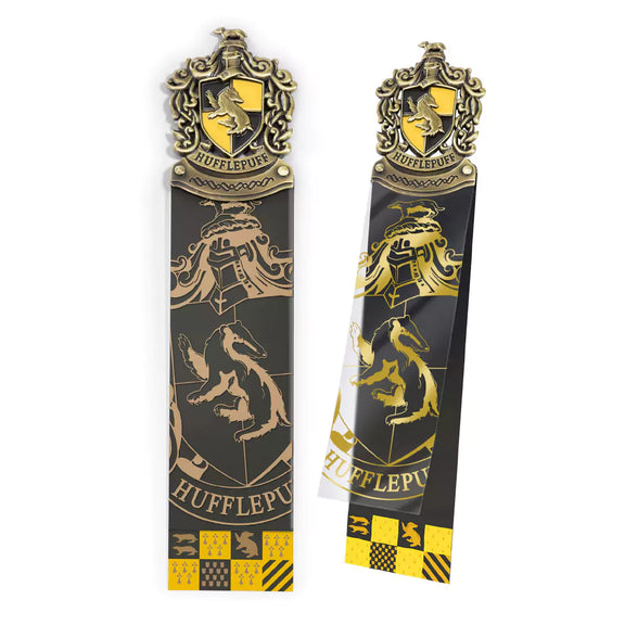 Marque-page Harry Potter Poufsouffle Noble Collection avec blason en métal émaillé jaune et noir