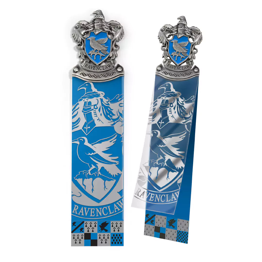 Marque-page Harry Potter Serdaigle Noble Collection avec blason en métal émaillé bleu et bronze