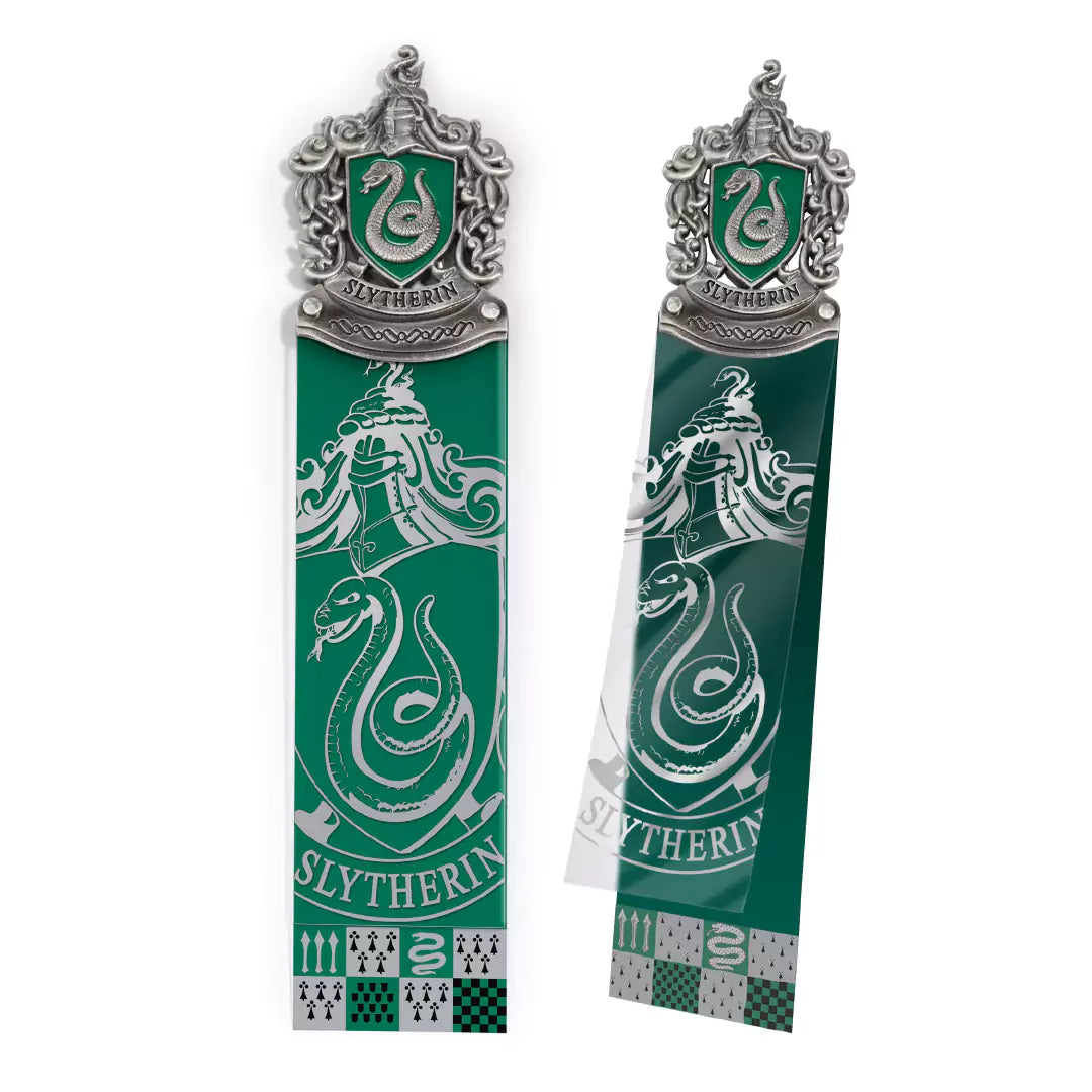 Marque-page Harry Potter Serpentard Noble Collection avec blason en métal émaillé vert et argent