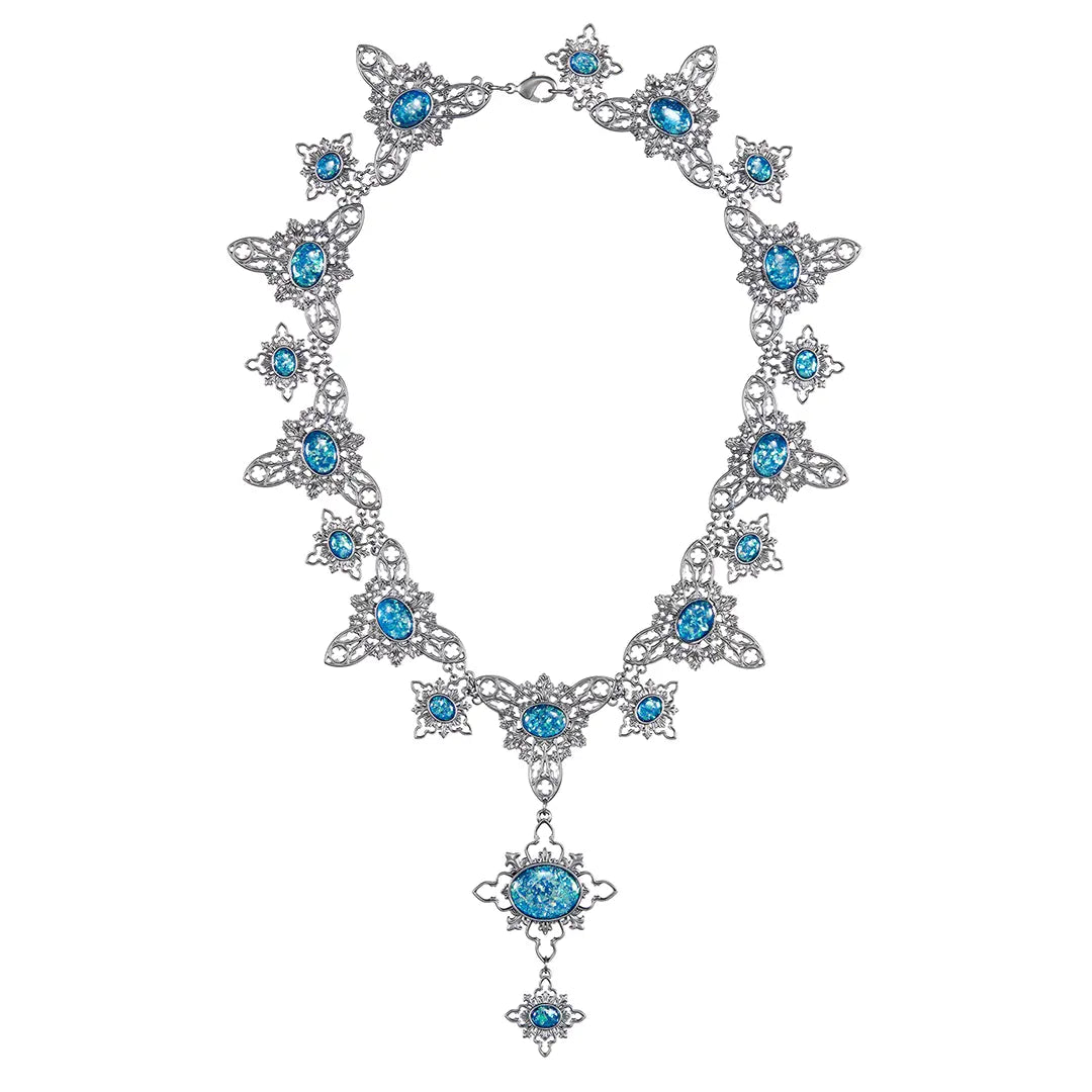Réplique Collier d'Opale maudit Harry Potter Noble Collection, 20 pierres bleues sur argent vieilli