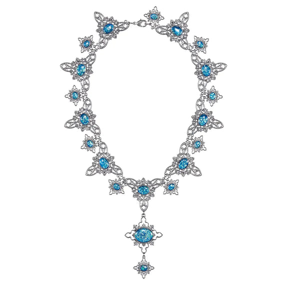 Réplique Collier d'Opale maudit Harry Potter Noble Collection, 20 pierres bleues sur argent vieilli