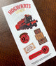 Lot de 3 planches de stickers Harry Potter Hogwarts Express, train, valises et ticket voie 9¾