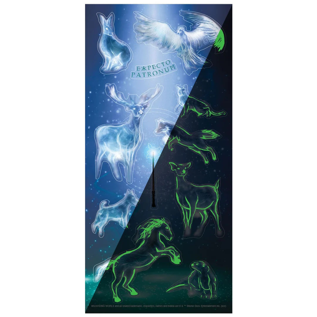 Stickers Harry Potter phosphorescents, silhouettes de Patronus cerf, loutre, lièvre et phénix