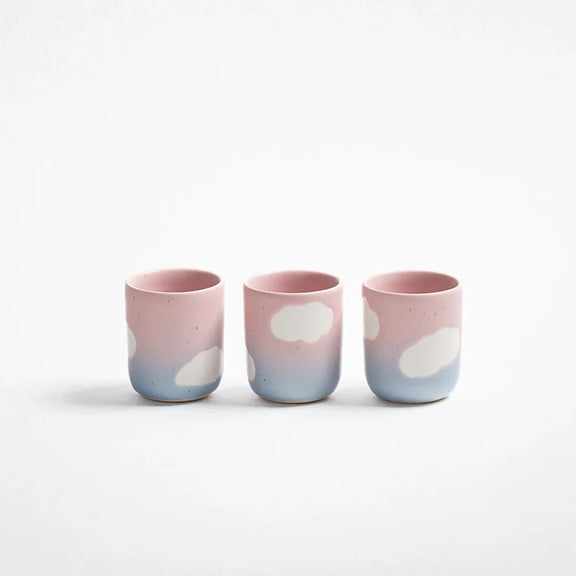 Tasse à expresso Eggbach Home Cloud Sunset, dégradé rose et bleu pastel avec nuages blancs