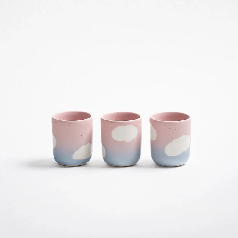 Tasse à expresso Eggbach Home Cloud Sunset, dégradé rose et bleu pastel avec nuages blancs
