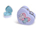 Boîte à bijoux Disney en forme de cœur lilas pastel avec Stitch et Angel enlacés et fermeture zip dorée