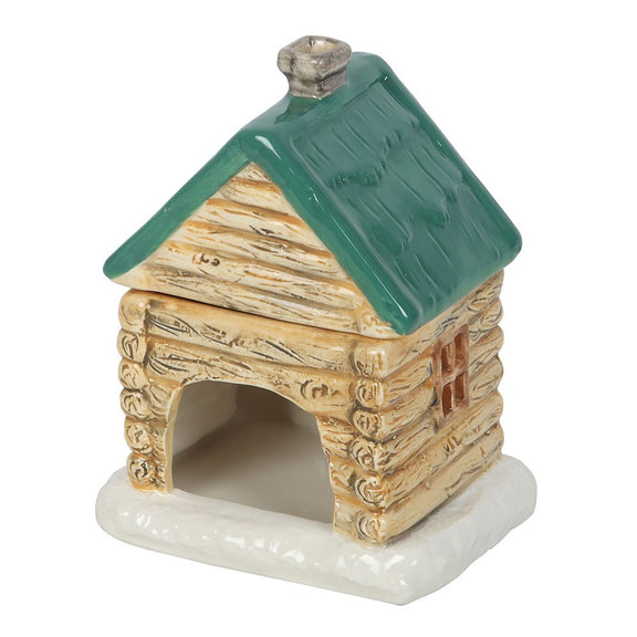 Brûle-parfum maison en céramique en forme de chalet de montagne, pour fondants parfumés