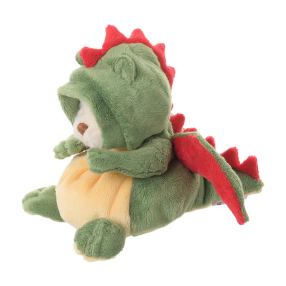 Peluche Bukowski Ziggy Dragon, ourson déguisé en dragon vert aux ailes rouges, 15 cm