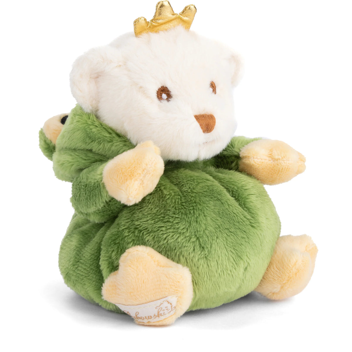 Peluche Bukowski Ziggy Prince Grenouille, ourson en costume de grenouille verte à couronne, 15 cm