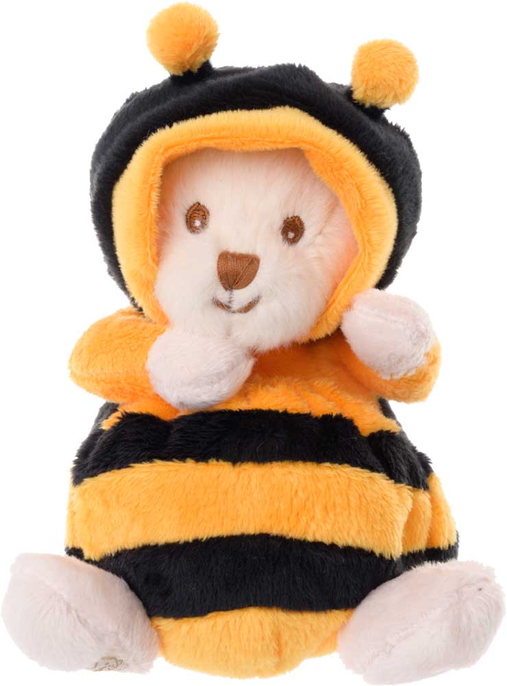 Peluche Bukowski Ziggy Abeille, ourson déguisé en abeille jaune et noire, 15 cm