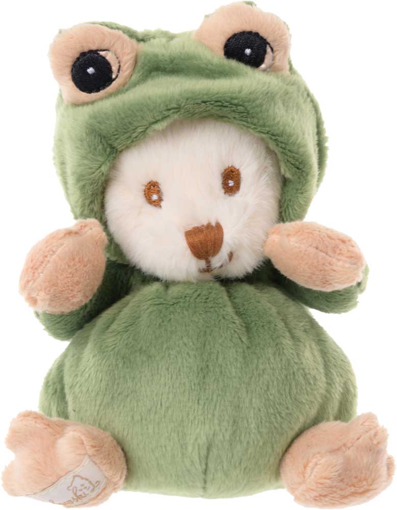 Peluche Bukowski Ziggy Prince Grenouille, ourson en costume de grenouille verte à couronne, 15 cm