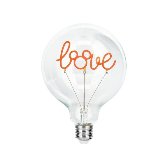 Ampoule LED néon Disney Mickey Love, filament lumineux dans un large globe en verre transparent
