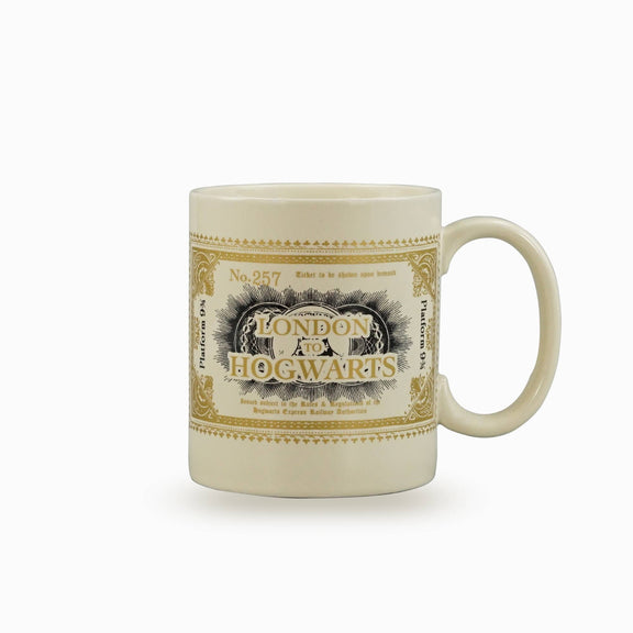 Mug céramique Harry Potter Half Moon Bay, ticket de train London to Hogwarts à détails dorés