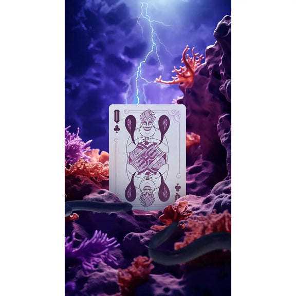 Jeu de cartes Bicycle Disney Villains, étui violet, vert et noir avec les méchants Disney