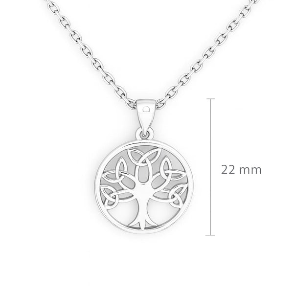 Collier pendentif arbre de vie celtique en argent 925 aux branches entrelacées