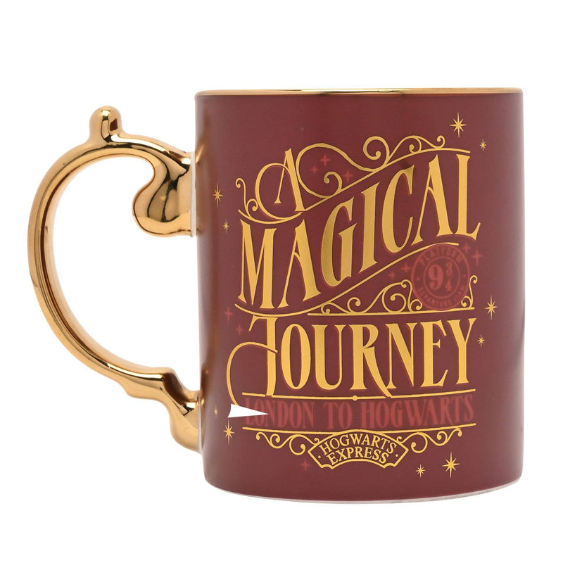 Mug en céramique Harry Potter Hogwarts Express de la collection Alumni, détails dorés sur fond sombre