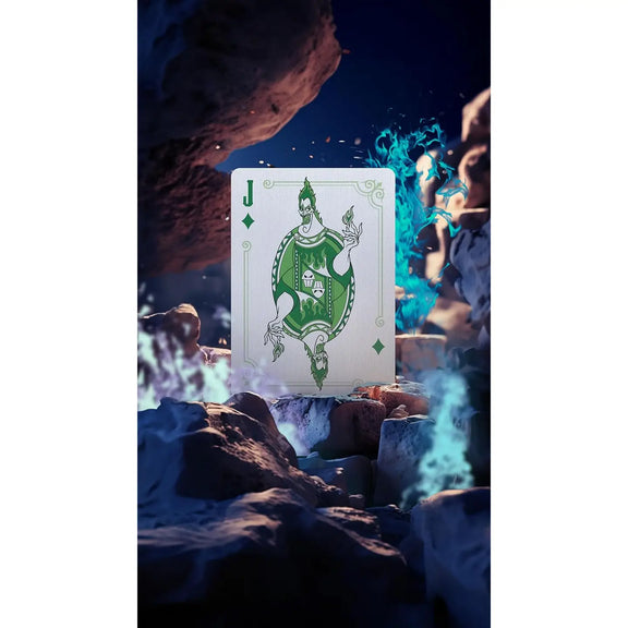Jeu de cartes Bicycle Disney Villains, étui violet, vert et noir avec les méchants Disney