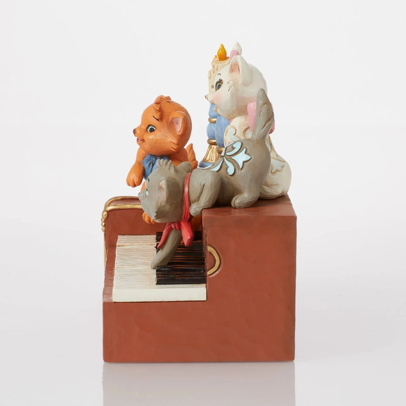 Figurine Disney Traditions Jim Shore des Aristochats Marie, Berlioz et Toulouse sur le piano