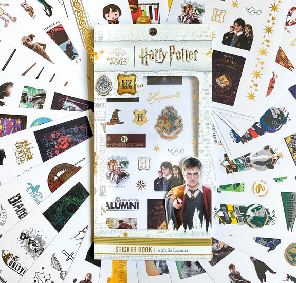 Carnet collector de 512 stickers Harry Potter, armoiries de Poudlard, personnages et objets magiques