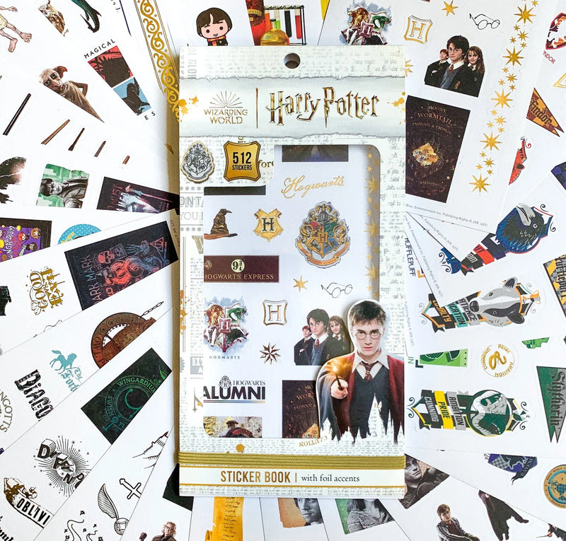 Carnet collector de 512 stickers Harry Potter, armoiries de Poudlard, personnages et objets magiques