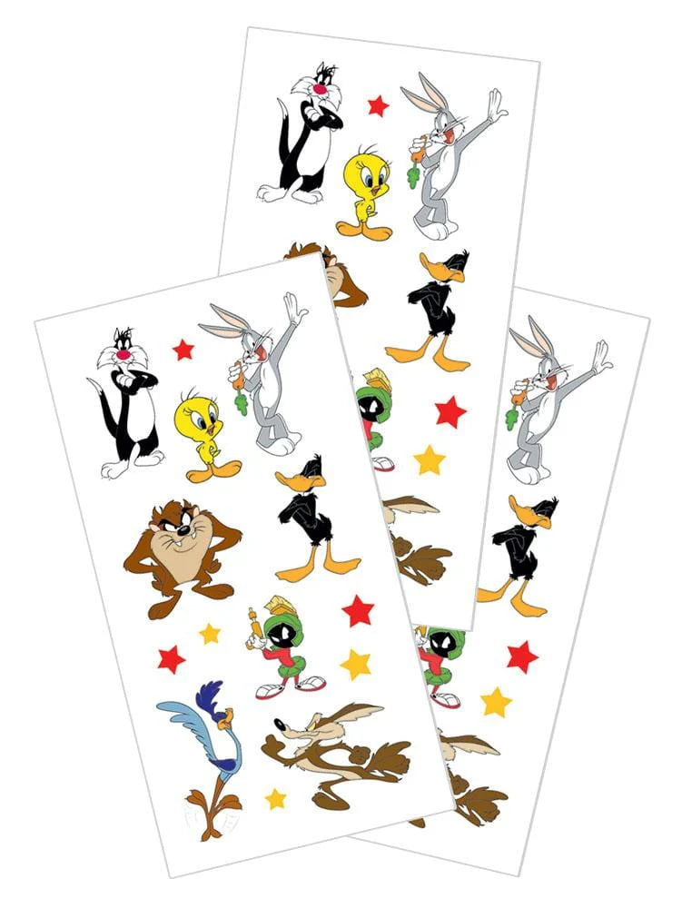 Lot de 3 planches de stickers Looney Tunes avec Bugs Bunny, Daffy Duck, Titi et Grosminet