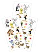 Lot de 3 planches de stickers Looney Tunes avec Bugs Bunny, Daffy Duck, Titi et Grosminet
