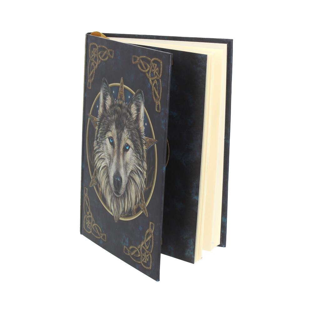 Carnet Nemesis Now Loup Mystique de Lisa Parker avec loup aux yeux bleus sur la couverture