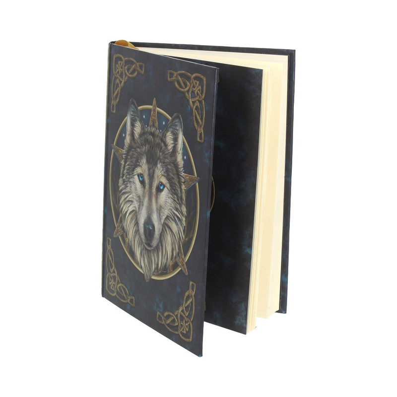 Carnet Nemesis Now Loup Mystique de Lisa Parker avec loup aux yeux bleus sur la couverture