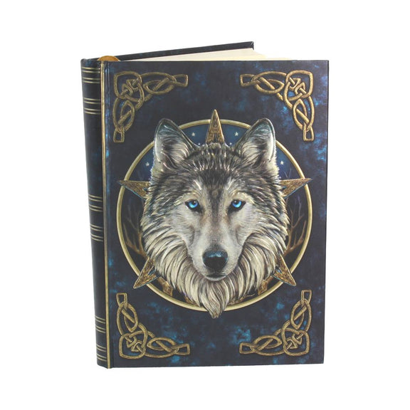 Carnet Nemesis Now Loup Mystique de Lisa Parker avec loup aux yeux bleus sur la couverture