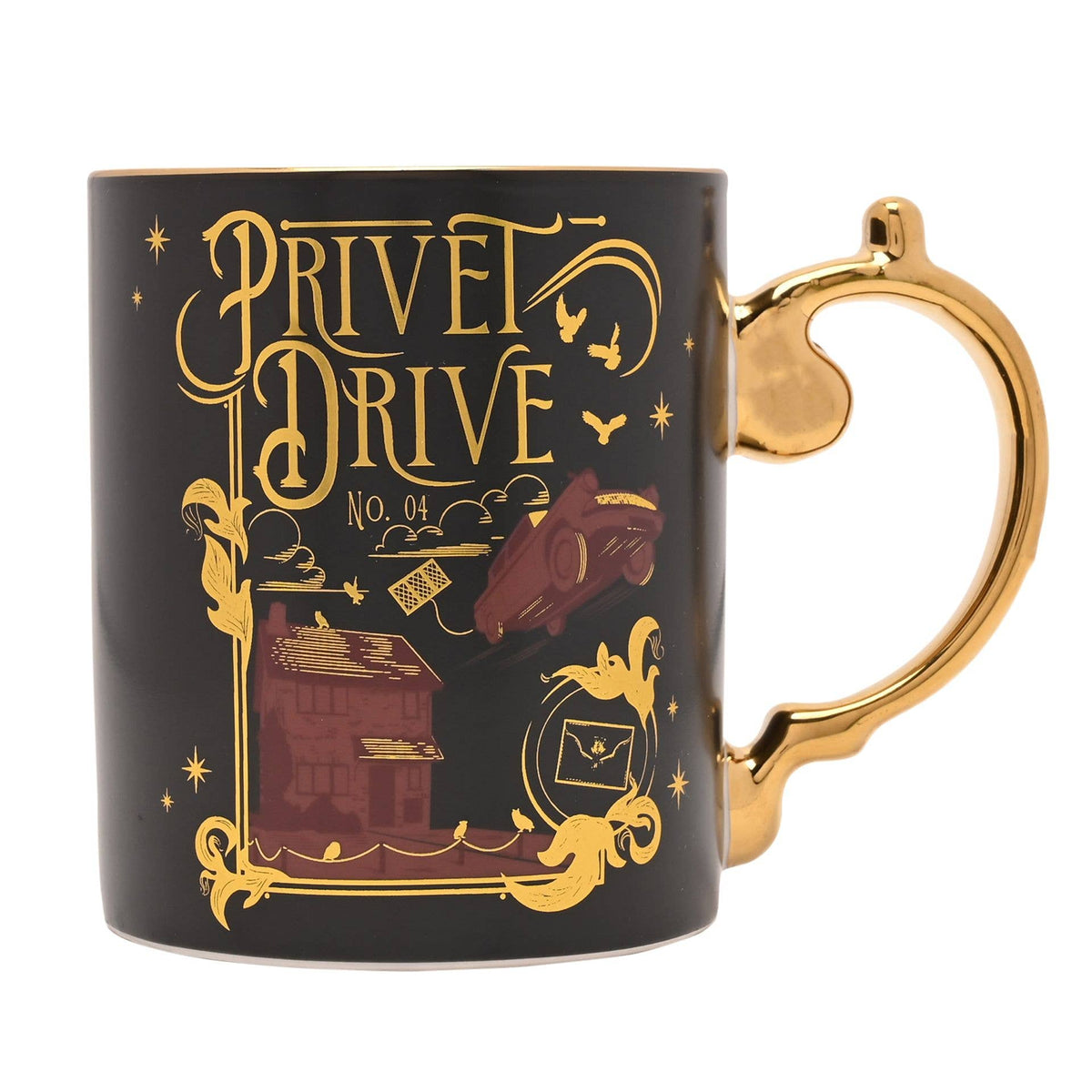 Mug en céramique Harry Potter Privet Drive de la collection Alumni, design sombre et détails dorés