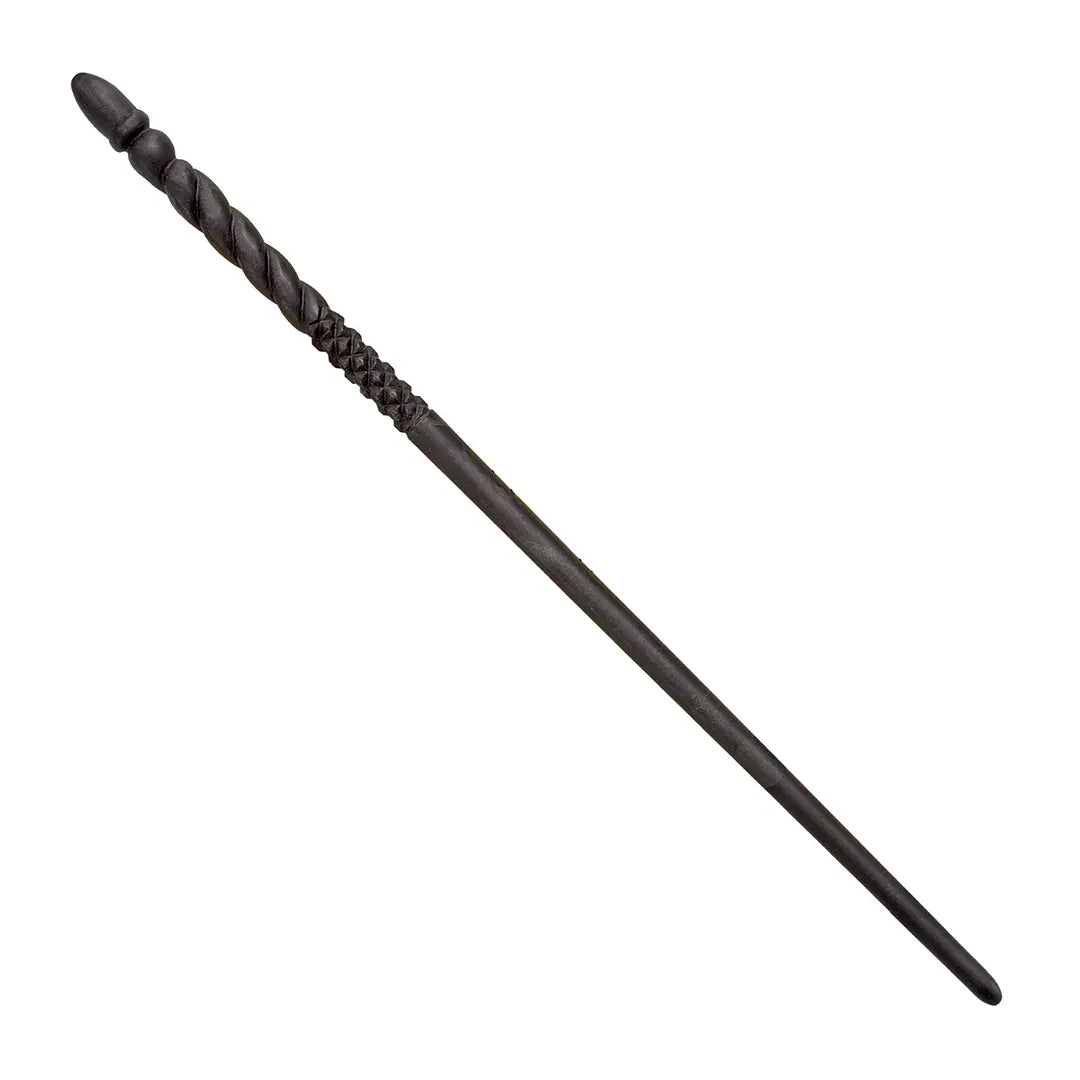 Baguette de Ginny Weasley effet bois noir sculpté, réplique Ollivander Harry Potter