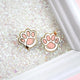 Duo de pin's émaillés en forme de pattes de chat roses à finition dorée, marque Occasionalish