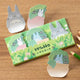Set de trois blocs mémo Totoro gris, bleu et blanc dans des pots de feuilles, Studio Ghibli