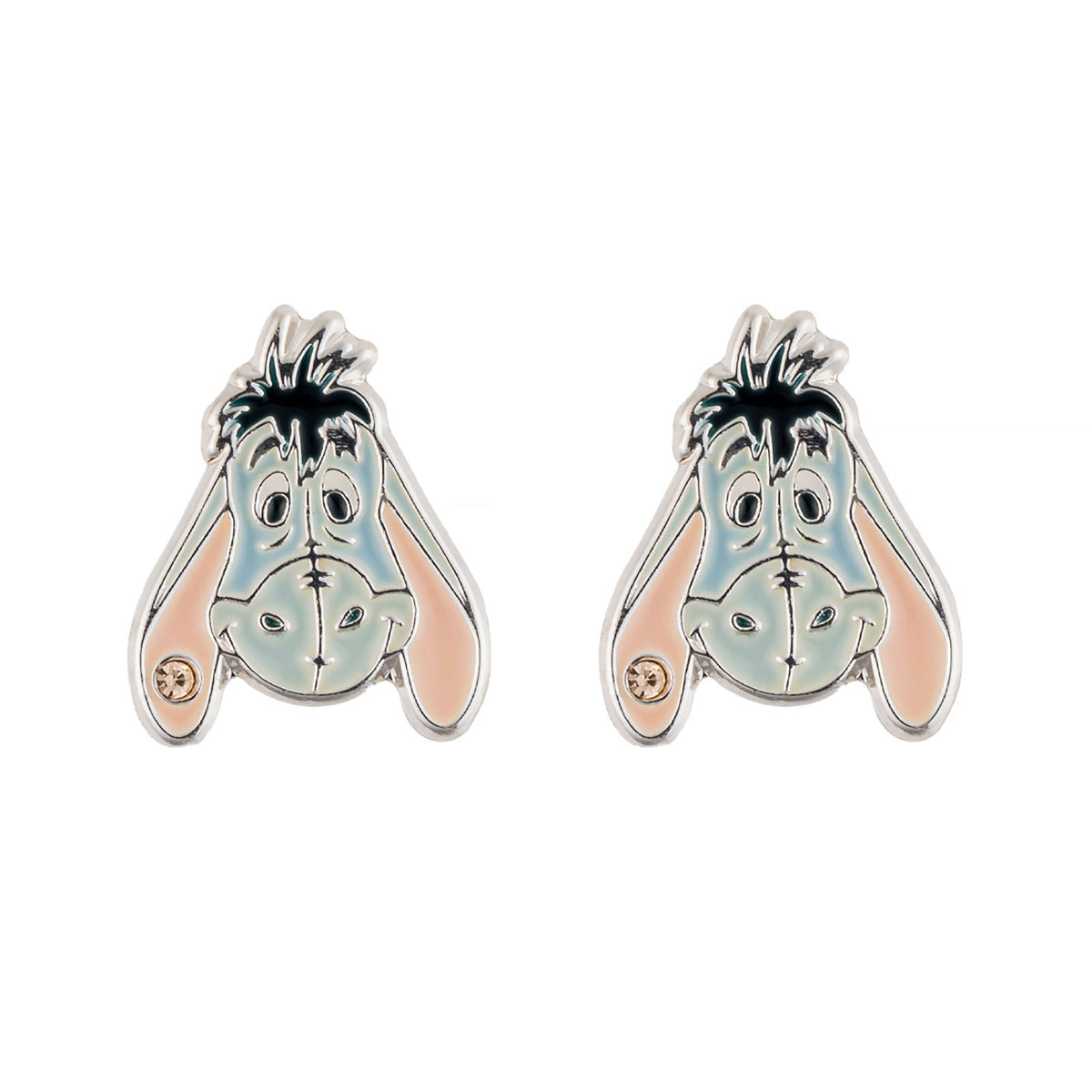 Boucles d'oreilles Disney Bourriquet en plaqué argent, compagnon de Winnie l'Ourson