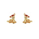 Boucles d'oreilles Disney Bambi plaqué or émaillé représentant le petit faon dans une posture tendre