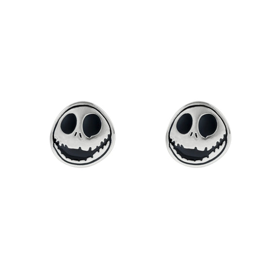 Boucles d'oreilles Jack Skellington en plaqué argent, visage de Jack, L'Étrange Noël de Monsieur Jack