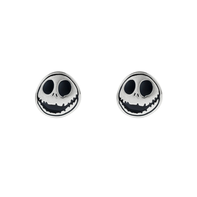 Boucles d'oreilles Jack Skellington en plaqué argent, visage de Jack, L'Étrange Noël de Monsieur Jack