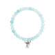 Bracelet élastique Disney en perles bleu clair brillantes avec breloque argentée à l'effigie de Stitch