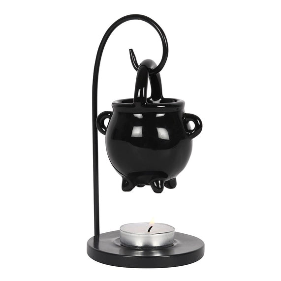 Brûle-parfum chaudron noir suspendu de sorcière pour fondants et huiles essentielles