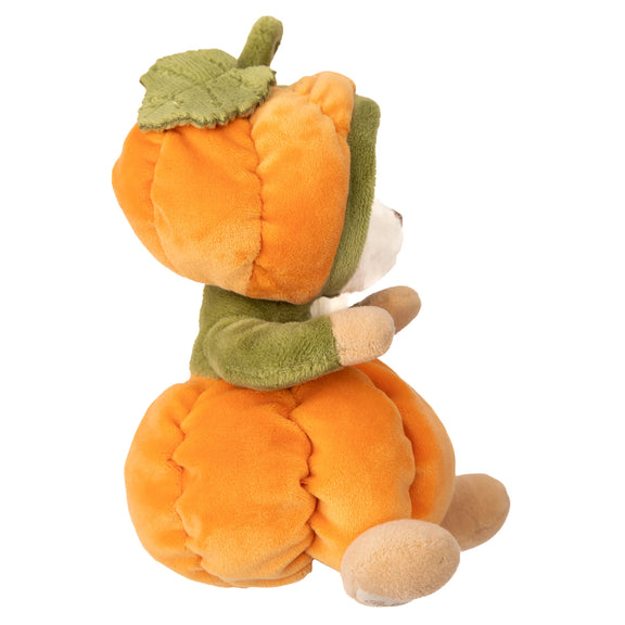 Peluche Bukowski Ziggy Citrouille, ourson déguisé en citrouille orange, 15 cm