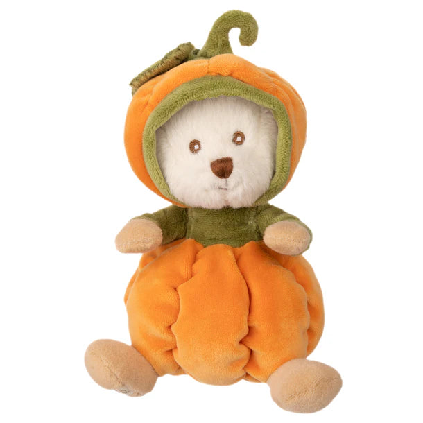 Peluche Bukowski Ziggy Citrouille, ourson déguisé en citrouille orange, 15 cm