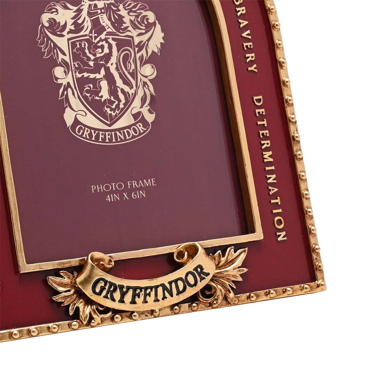 Cadre photo Harry Potter Gryffondor avec blason en relief et finitions dorées, 10 × 15 cm