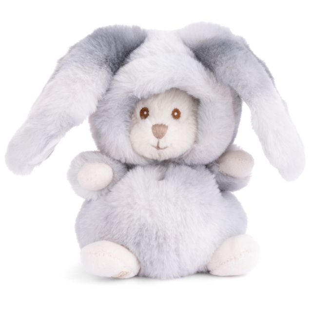 Peluche Bukowski Ziggy, ourson de 15 cm en costume de lapin gris à capuche