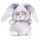 Peluche Bukowski Ziggy, ourson de 15 cm en costume de lapin gris à capuche