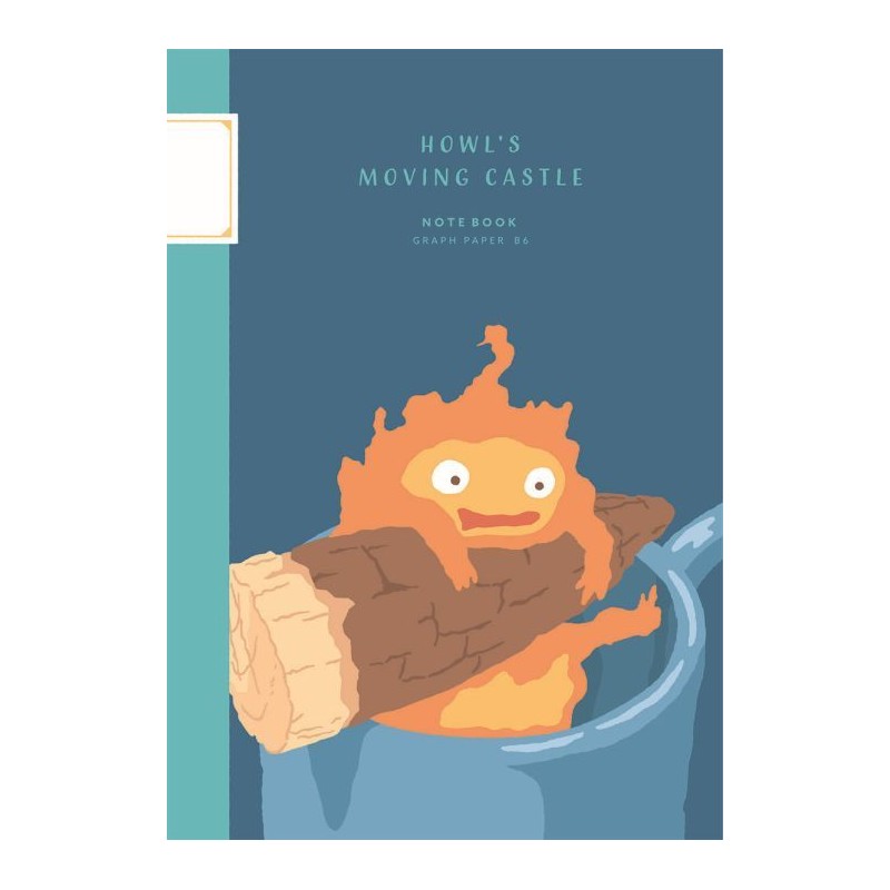 Carnet de notes B6 Calcifer du Château ambulant, couverture illustrée Studio Ghibli