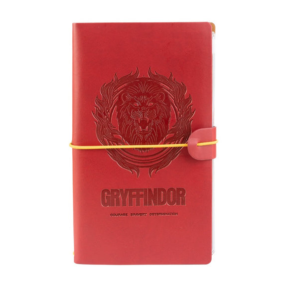 Carnet de voyage Harry Potter Gryffondor, couverture rouge avec blason lion embossé