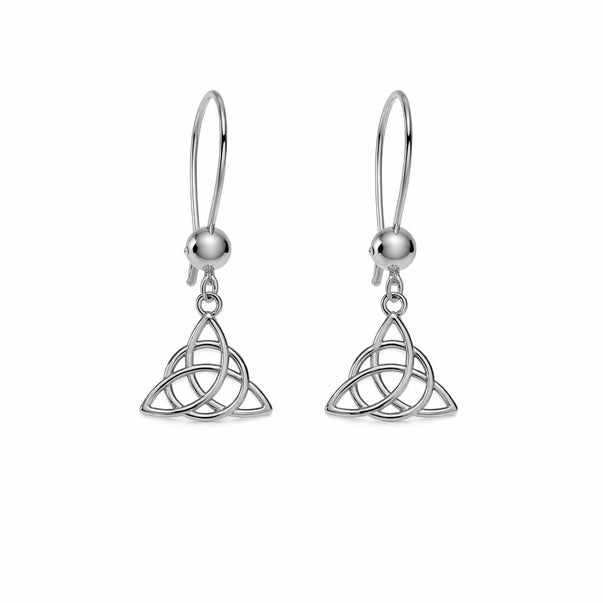 Boucles d'oreilles Triquetra en argent 925 rhodié, symbole celtique entrelacé